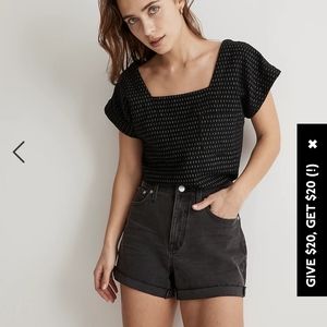 NWT Madewell Jacquard Square Necked Top Size M